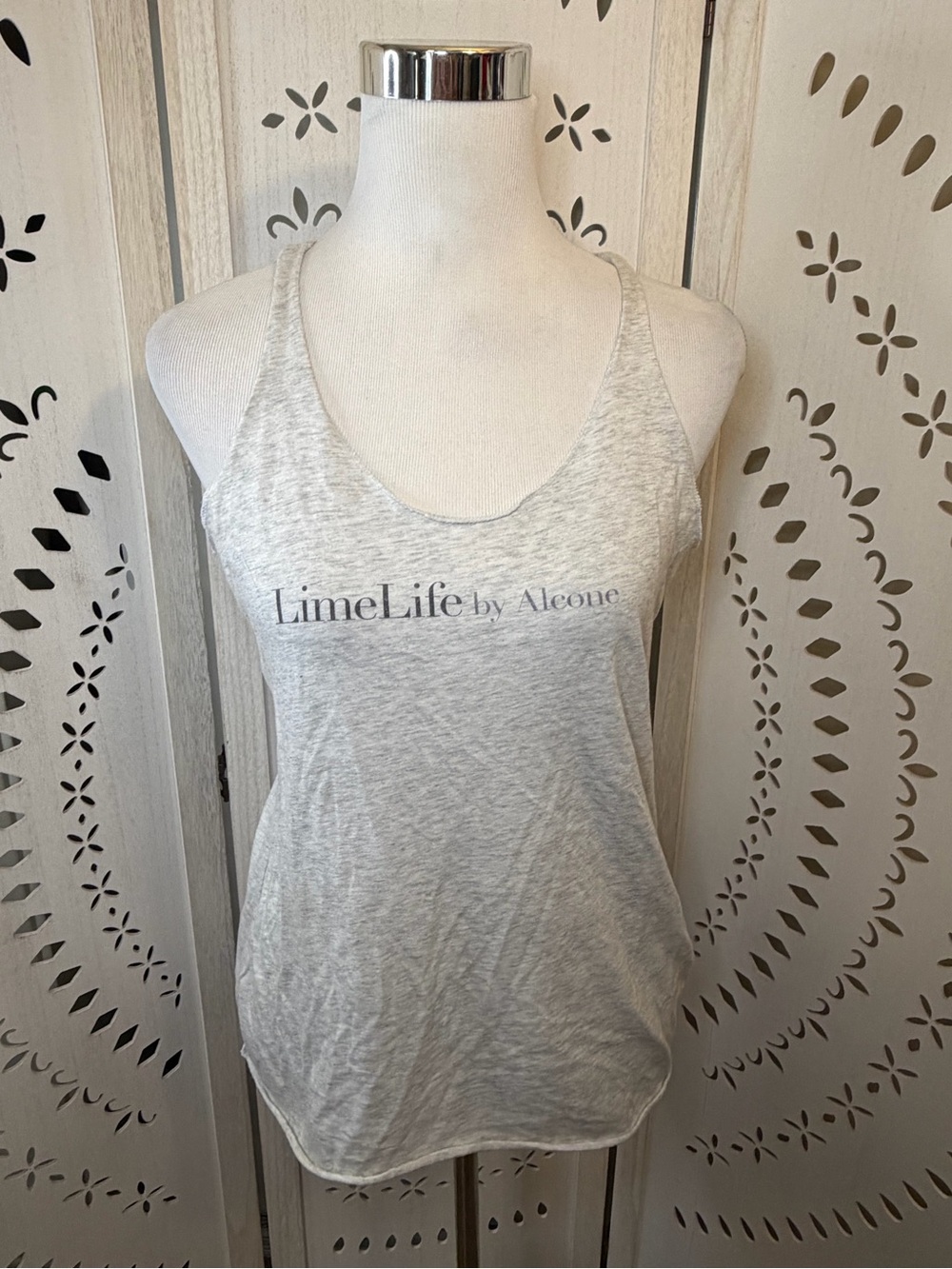 Light Gray 'LimeLife by Alcone' Logo Tank